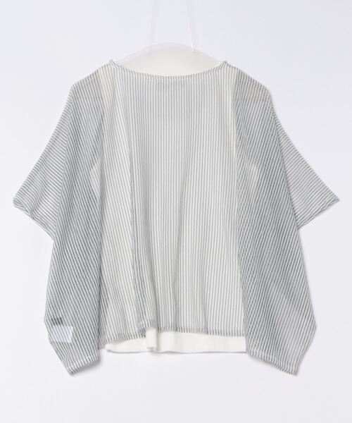 HONEYSUCKLE ROSE(ハニーサックルローズ)の「【HONEYSUCKLE ROSE】シアーストライプレイヤード(アンサンブル・レディース・ホワイト/ブラック・M/L)」の3枚目の写真