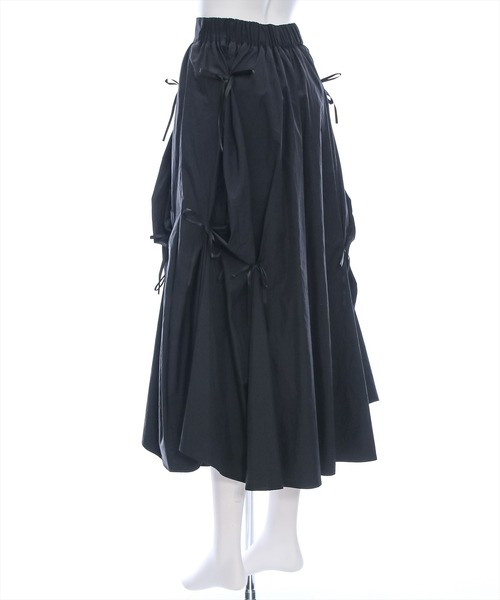 clear（クリア）の「タックリボンフレアスカート[バレエコア ガーリー]≪再入荷≫（スカート・レディース・ブラック/オフホワイト・F）」の7枚目の写真