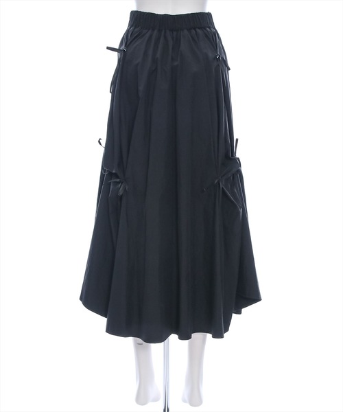 clear（クリア）の「タックリボンフレアスカート[バレエコア ガーリー]≪再入荷≫（スカート・レディース・ブラック/オフホワイト・F）」の8枚目の写真