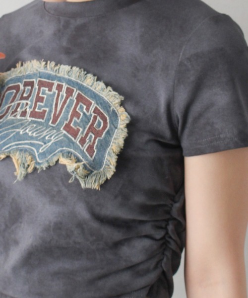 SpRay(スプレイ)の「FOREVERフリンジちびTシャツ(Tシャツ/カットソー・レディース・ブラウン/チャコールグレー/アイボリー・FREE)」の7枚目の写真