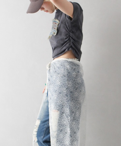 SpRay(スプレイ)の「FOREVERフリンジちびTシャツ(Tシャツ/カットソー・レディース・ブラウン/チャコールグレー/アイボリー・FREE)」の8枚目の写真