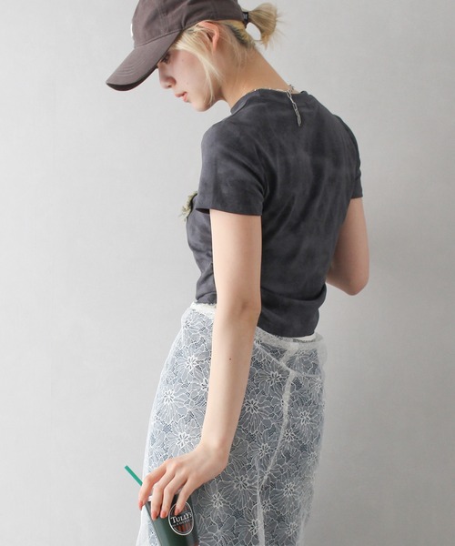 SpRay(スプレイ)の「FOREVERフリンジちびTシャツ(Tシャツ/カットソー・レディース・ブラウン/チャコールグレー/アイボリー・FREE)」の9枚目の写真