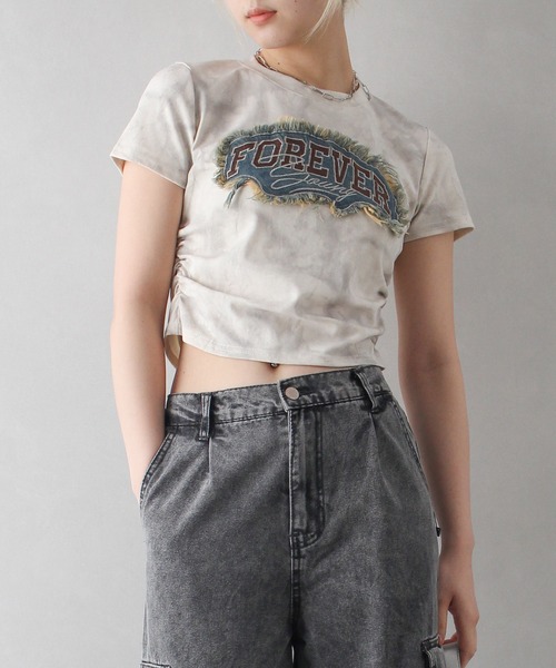 SpRay(スプレイ)の「FOREVERフリンジちびTシャツ(Tシャツ/カットソー・レディース・ブラウン/チャコールグレー/アイボリー・FREE)」の12枚目の写真