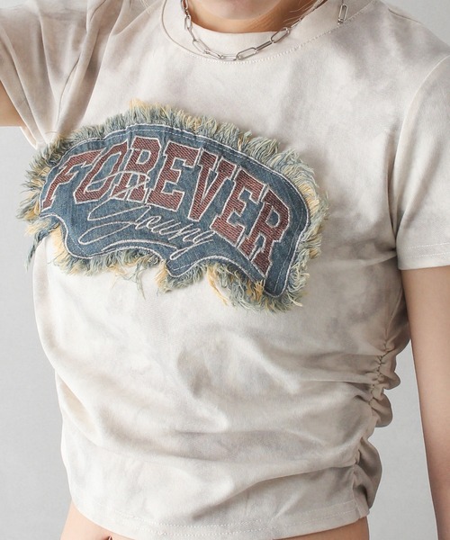 SpRay(スプレイ)の「FOREVERフリンジちびTシャツ(Tシャツ/カットソー・レディース・ブラウン/チャコールグレー/アイボリー・FREE)」の14枚目の写真