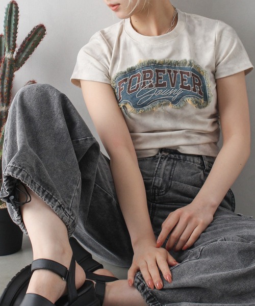 SpRay(スプレイ)の「FOREVERフリンジちびTシャツ(Tシャツ/カットソー・レディース・ブラウン/チャコールグレー/アイボリー・FREE)」の17枚目の写真