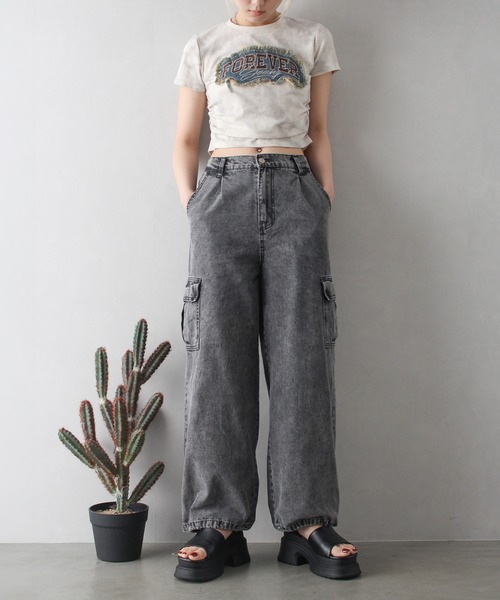 SpRay(スプレイ)の「FOREVERフリンジちびTシャツ(Tシャツ/カットソー・レディース・ブラウン/チャコールグレー/アイボリー・FREE)」の18枚目の写真