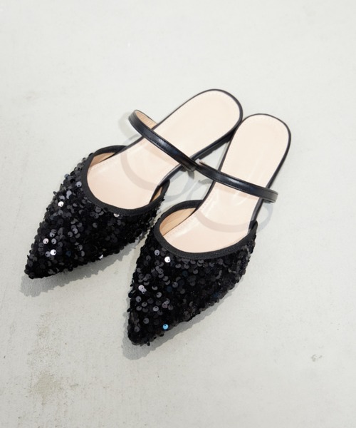 paravion（パラビオン）の「スパンコールミュール（サンダル・レディース・ブラック/シルバー・S/M/L）」の8枚目の写真