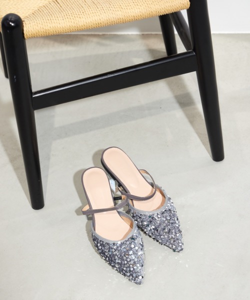 paravion（パラビオン）の「スパンコールミュール（サンダル・レディース・ブラック/シルバー・S/M/L）」の6枚目の写真