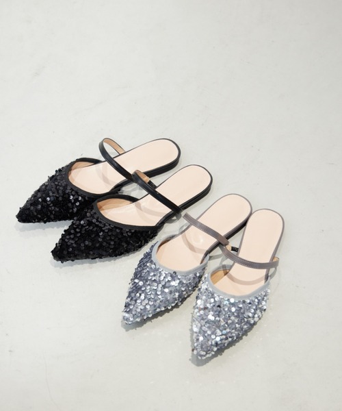 paravion（パラビオン）の「スパンコールミュール（サンダル・レディース・ブラック/シルバー・S/M/L）」の15枚目の写真