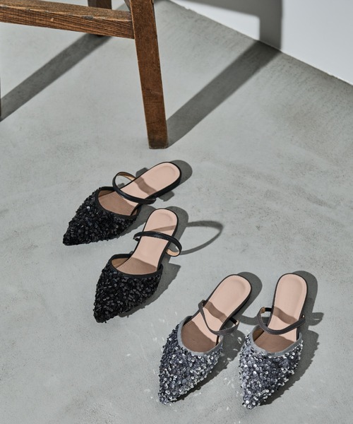 paravion（パラビオン）の「スパンコールミュール（サンダル・レディース・ブラック/シルバー・S/M/L）」の10枚目の写真