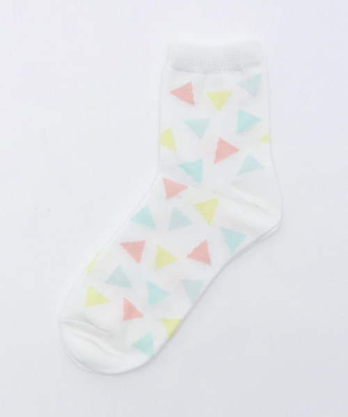 WEGO（ウィゴー）の「WEGO/サンカクガラソックス（ソックス/靴下・レディース・ブラック系その他/ホワイト系その他/ホワイト/ブラック・FREE）」の3枚目の写真