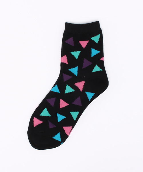 WEGO（ウィゴー）の「WEGO/サンカクガラソックス（ソックス/靴下・レディース・ブラック系その他/ホワイト系その他/ホワイト/ブラック・FREE）」の4枚目の写真