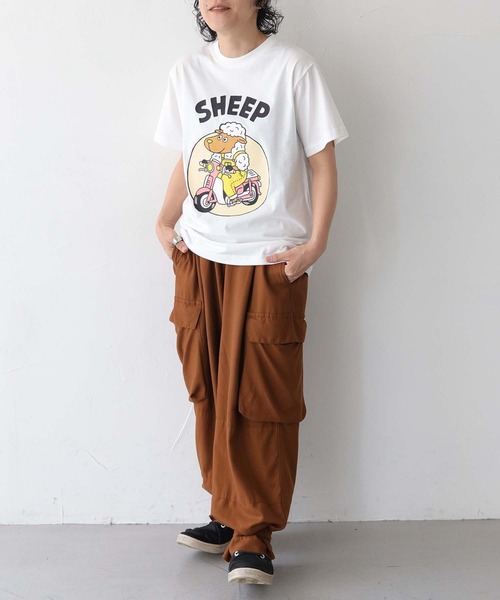 UNIT CHEST(ユニットチェスト)の「【UNIT CHEST】unique unisex T-shirt SHEEP by キタ大介(Tシャツ/カットソー・メンズ・ブラック/ホワイト・M/S/L)」の5枚目の写真