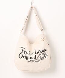 FRUIT OF THE LOOM | NEWSPAPER BAG / ショルダーバッグ / A4 / カジュアル / ロゴ / プリント / 大容量 / キャンバス(ショルダーバッグ)