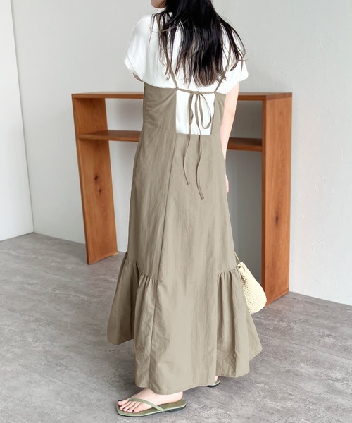 reca（レカ）の「ナイロンキャミワンピース（ワンピース・レディース・ブラック/ベージュ・M）」の7枚目の写真