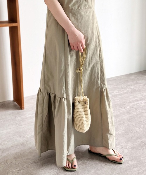 reca（レカ）の「ナイロンキャミワンピース（ワンピース・レディース・ブラック/ベージュ・M）」の8枚目の写真