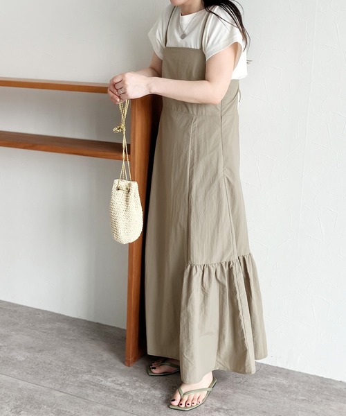 reca（レカ）の「ナイロンキャミワンピース（ワンピース・レディース・ブラック/ベージュ・M）」の9枚目の写真