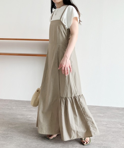 reca（レカ）の「ナイロンキャミワンピース（ワンピース・レディース・ブラック/ベージュ・M）」の10枚目の写真