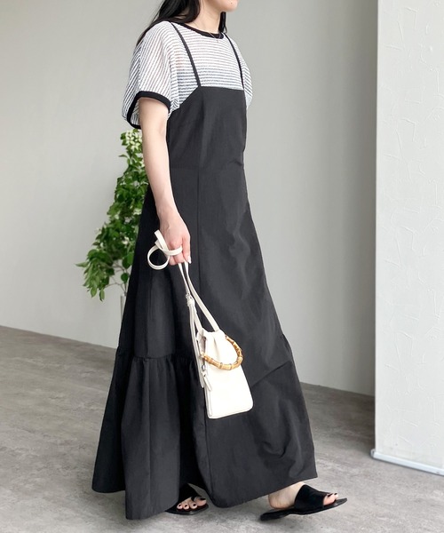 reca（レカ）の「ナイロンキャミワンピース（ワンピース・レディース・ブラック/ベージュ・M）」の5枚目の写真