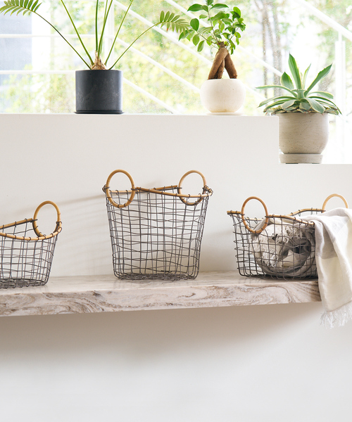 collex（コレックス）の「ラタンワイヤーバスケット オーバル（掛け時計・レディース・その他・フリー）」の2枚目の写真