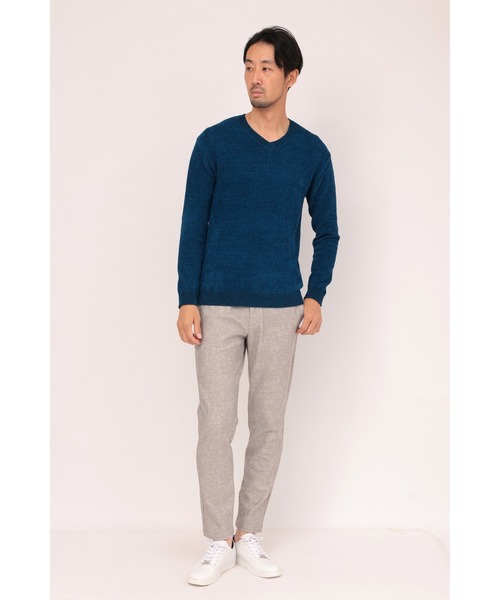 セール】HIGH STREET∴MIXモールVネックニット（ニット/セーター