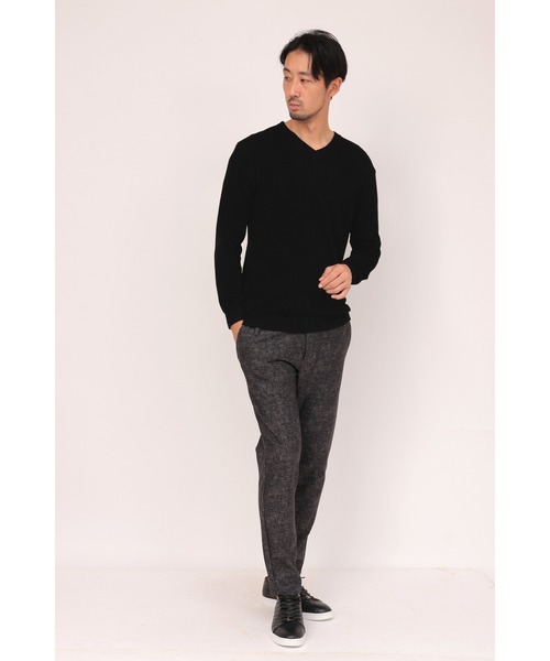 セール】HIGH STREET∴MIXモールVネックニット（ニット/セーター