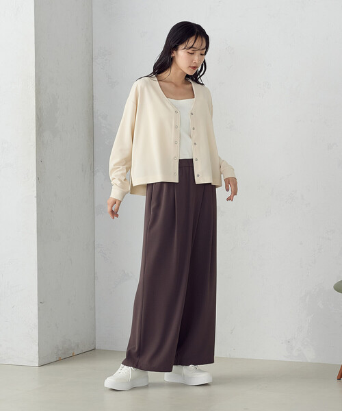 COMME CA ISM（コムサイズム）の「スナップボタン カーディガン（カーディガン/ボレロ・レディース・ダークブラウン/アイボリー・MEDIUM/LARGE）」の9枚目の写真