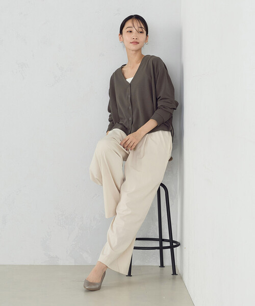 COMME CA ISM（コムサイズム）の「スナップボタン カーディガン（カーディガン/ボレロ・レディース・ダークブラウン/アイボリー・MEDIUM/LARGE）」の6枚目の写真