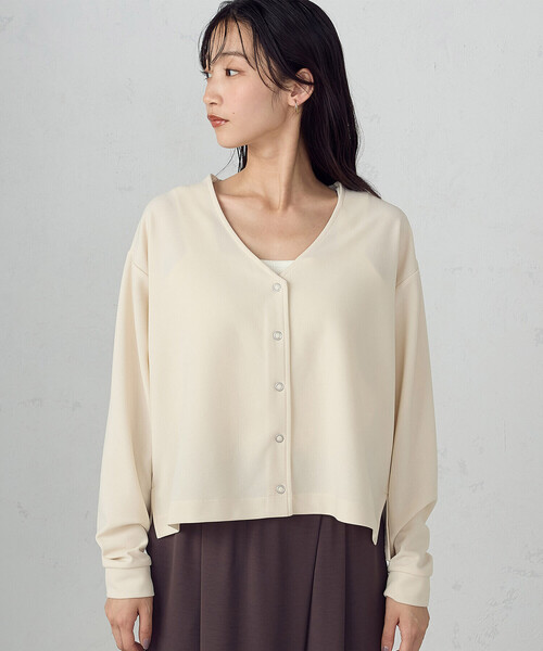 COMME CA ISM（コムサイズム）の「スナップボタン カーディガン（カーディガン/ボレロ・レディース・ダークブラウン/アイボリー・MEDIUM/LARGE）」の17枚目の写真