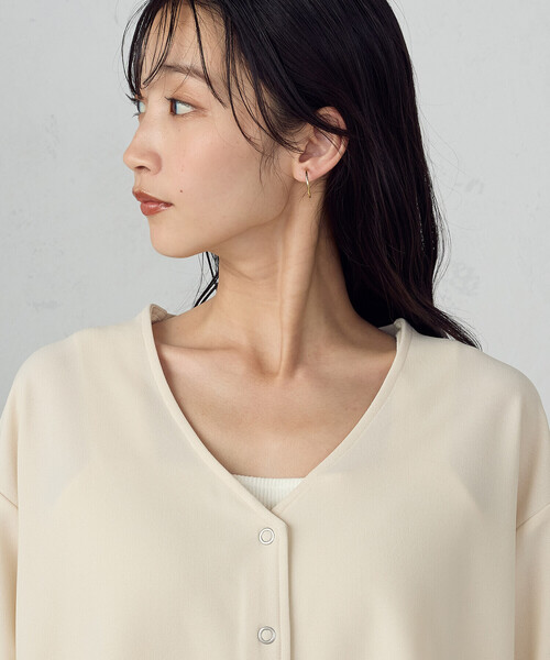 COMME CA ISM（コムサイズム）の「スナップボタン カーディガン（カーディガン/ボレロ・レディース・ダークブラウン/アイボリー・MEDIUM/LARGE）」の14枚目の写真