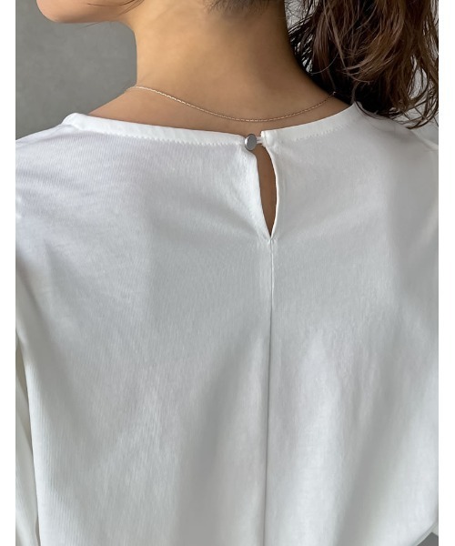 Re:EDIT（リエディ）の「[二の腕カバー]五分袖バルーンスリーブTシャツ（Tシャツ/カットソー・レディース・ブラック/ホワイト・MEDIUM/LARGE）」の14枚目の写真