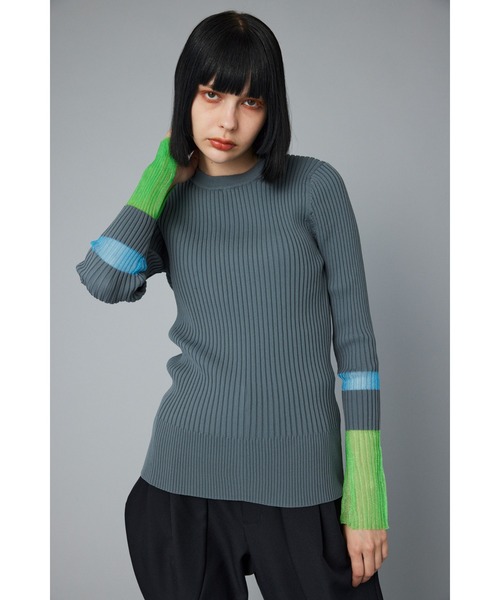 HeRIN.CYE（ヘリンドットサイ）の「Sheer knit compilation tops　　シアーニットコンピレーショントップス（ニット/セーター・レディース・オフホワイト/レッド/グレー/ネイビー・FREE）」の3枚目の写真