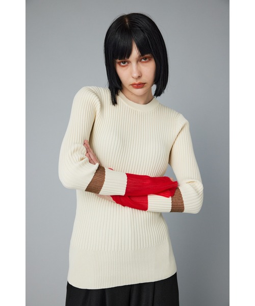 HeRIN.CYE（ヘリンドットサイ）の「Sheer knit compilation tops　　シアーニットコンピレーショントップス（ニット/セーター・レディース・オフホワイト/レッド/グレー/ネイビー・FREE）」の2枚目の写真