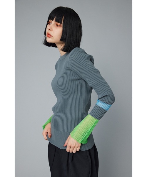 HeRIN.CYE（ヘリンドットサイ）の「Sheer knit compilation tops　　シアーニットコンピレーショントップス（ニット/セーター・レディース・オフホワイト/レッド/グレー/ネイビー・FREE）」の16枚目の写真