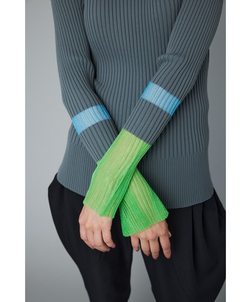 HeRIN.CYE（ヘリンドットサイ）の「Sheer knit compilation tops　　シアーニットコンピレーショントップス（ニット/セーター・レディース・オフホワイト/レッド/グレー/ネイビー・FREE）」の18枚目の写真