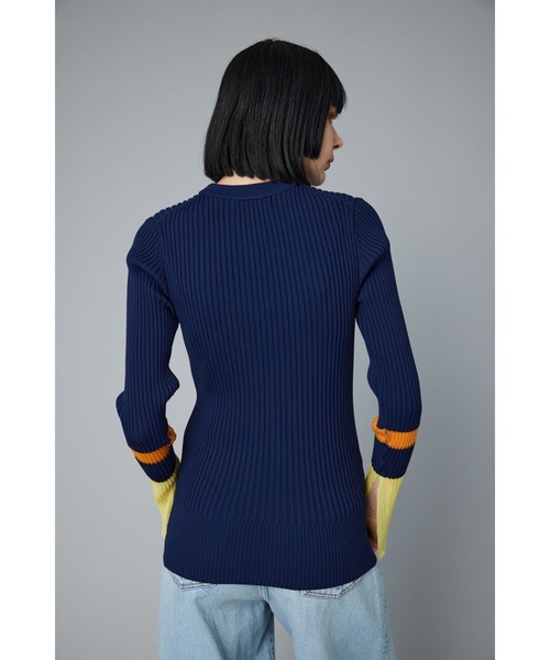 HeRIN.CYE（ヘリンドットサイ）の「Sheer knit compilation tops　　シアーニットコンピレーショントップス（ニット/セーター・レディース・オフホワイト/レッド/グレー/ネイビー・FREE）」の6枚目の写真