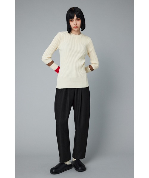 HeRIN.CYE（ヘリンドットサイ）の「Sheer knit compilation tops　　シアーニットコンピレーショントップス（ニット/セーター・レディース・オフホワイト/レッド/グレー/ネイビー・FREE）」の7枚目の写真