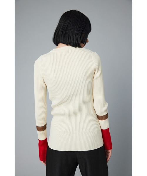 HeRIN.CYE（ヘリンドットサイ）の「Sheer knit compilation tops　　シアーニットコンピレーショントップス（ニット/セーター・レディース・オフホワイト/レッド/グレー/ネイビー・FREE）」の9枚目の写真