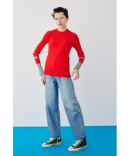 HeRIN.CYE（ヘリンドットサイ）の「Sheer knit compilation tops　　シアーニットコンピレーショントップス（ニット/セーター・レディース・オフホワイト/レッド/グレー/ネイビー・FREE）」の10枚目の写真