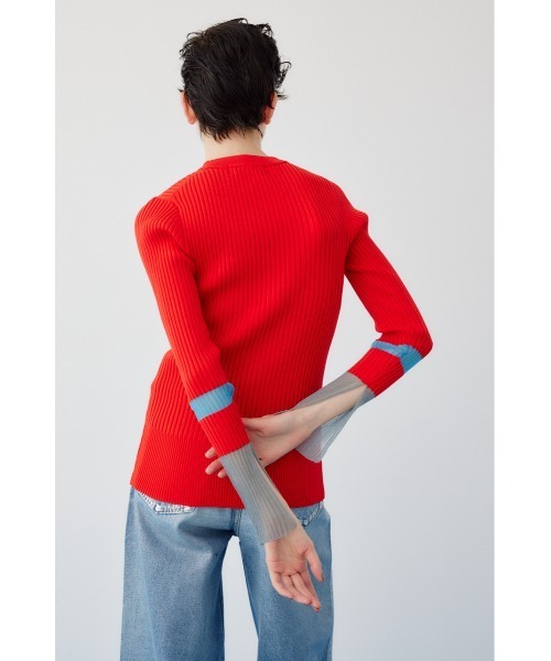 HeRIN.CYE（ヘリンドットサイ）の「Sheer knit compilation tops　　シアーニットコンピレーショントップス（ニット/セーター・レディース・オフホワイト/レッド/グレー/ネイビー・FREE）」の12枚目の写真