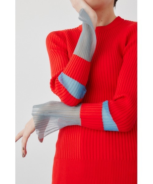 HeRIN.CYE（ヘリンドットサイ）の「Sheer knit compilation tops　　シアーニットコンピレーショントップス（ニット/セーター・レディース・オフホワイト/レッド/グレー/ネイビー・FREE）」の13枚目の写真