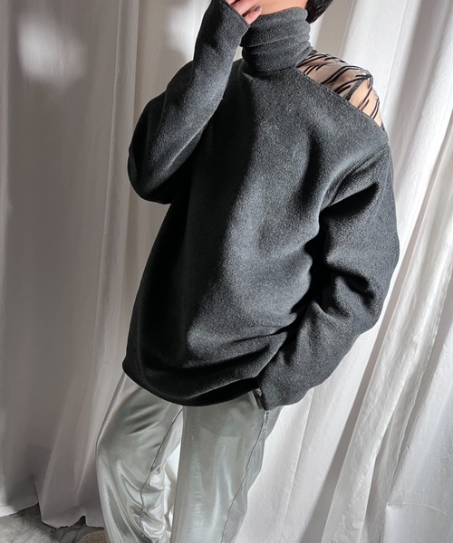 PROVOKE （プロヴォーク）の「CUT OUT PULLOVER（Tシャツ/カットソー・レディース・チャコールグレー/ベージュ・FREE）」の3枚目の写真