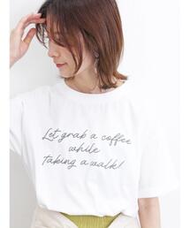 Samansa Mos2 blue | 発泡プリントTシャツ(Tシャツ/カットソー)