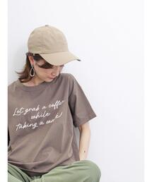 Samansa Mos2 blue | 発泡プリントTシャツ(Tシャツ/カットソー)