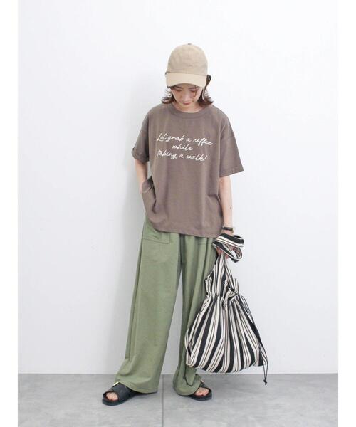 Samansa Mos2 blue（サマンサモスモスブルー）の「発泡プリントTシャツ（Tシャツ/カットソー・レディース・モカ/オフホワイト/ライトベージュ・F）」の9枚目の写真