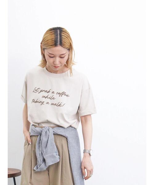 Samansa Mos2 blue（サマンサモスモスブルー）の「発泡プリントTシャツ（Tシャツ/カットソー・レディース・モカ/オフホワイト/ライトベージュ・F）」の8枚目の写真