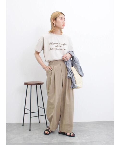 Samansa Mos2 blue（サマンサモスモスブルー）の「発泡プリントTシャツ（Tシャツ/カットソー・レディース・モカ/オフホワイト/ライトベージュ・F）」の6枚目の写真