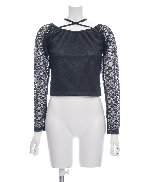 clear（クリア）の「マルチwayレーストップス [肌見せ スタイルアップ]≪再入荷≫（Tシャツ/カットソー・レディース・オフホワイト/ブラック/ブルーグレー・F）」の4枚目の写真