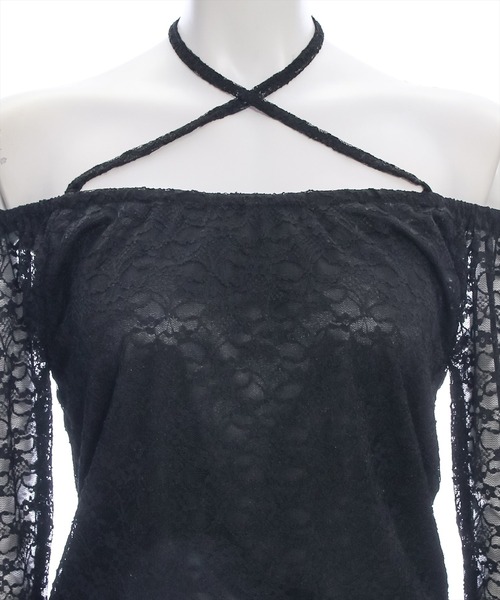 clear（クリア）の「マルチwayレーストップス [肌見せ スタイルアップ]≪再入荷≫（Tシャツ/カットソー・レディース・オフホワイト/ブラック/ブルーグレー・F）」の10枚目の写真