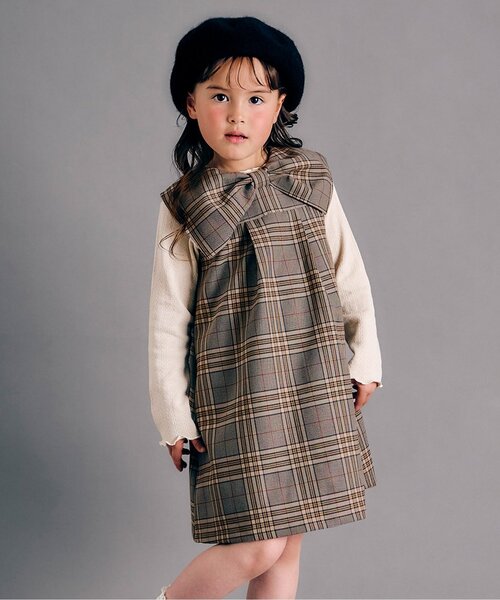 Seraph（セラフ）の「【3way】カラージャンパースカート（ジャンパースカート・キッズ・ブラウン/ベージュ/グレー・80/90/95/100/110/120/130/140）」の3枚目の写真